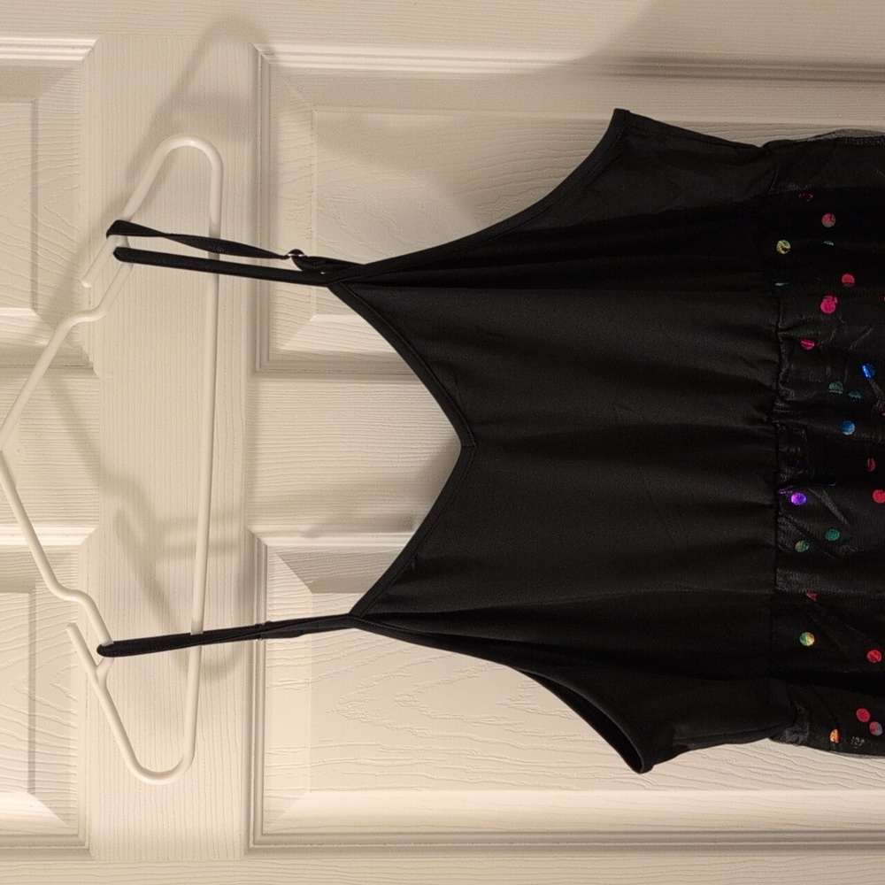 Black And Rainbow Sequin Mesh Party Dress - Picture 9 of 14